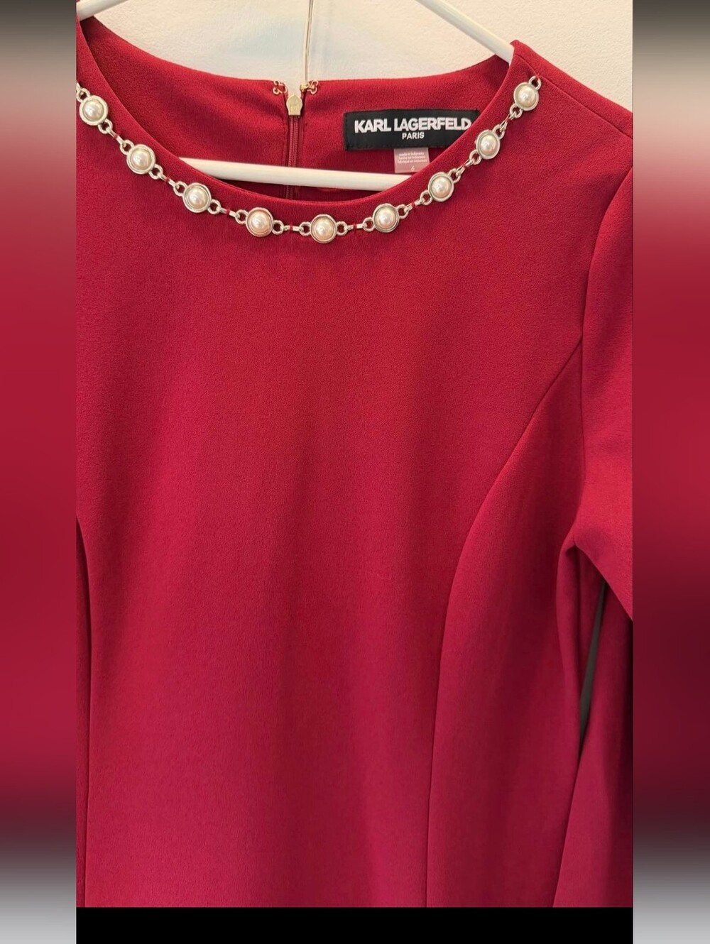 Women's Long Sleeve Wine-Red Shift Dress NWT
